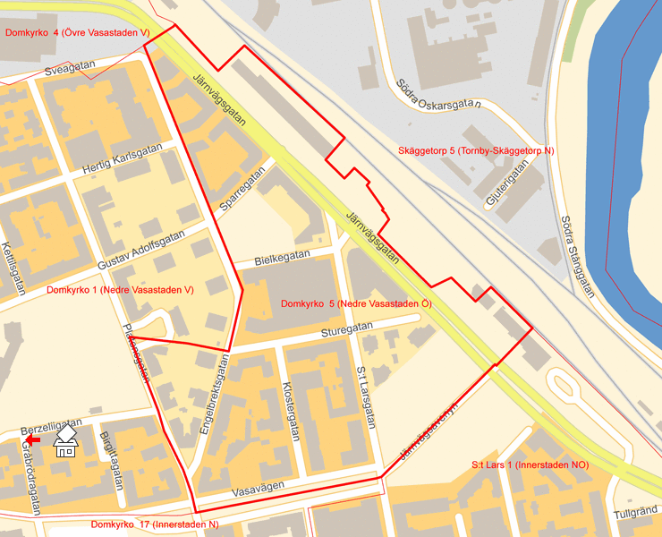 Karta över Domkyrko  5 (Nedre Vasastaden Ö)