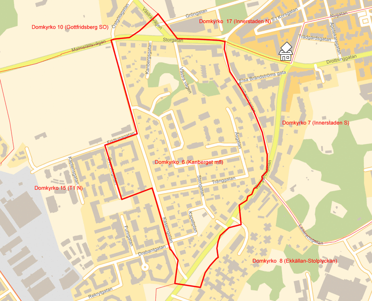 Karta över Domkyrko  6 (Kanberget mfl)