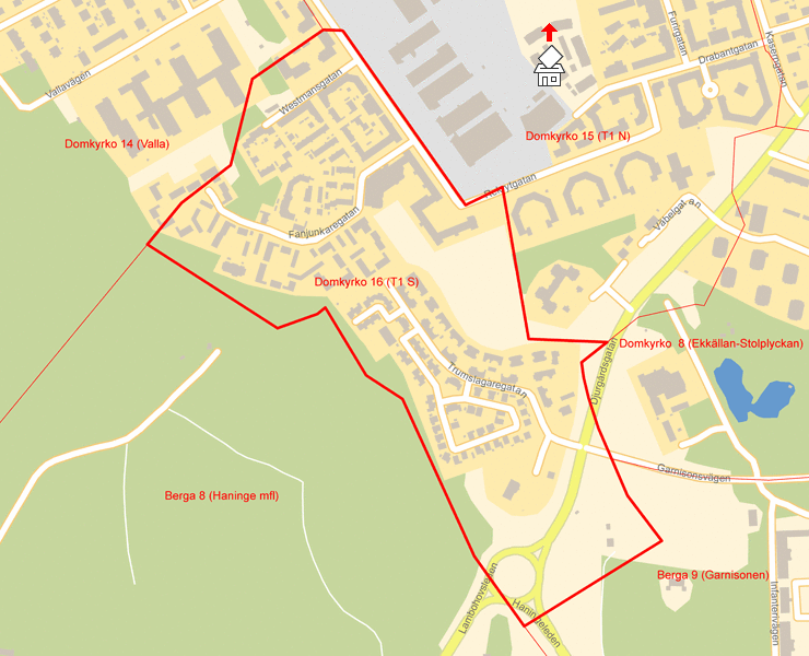 Karta över Domkyrko 16 (T1 S)