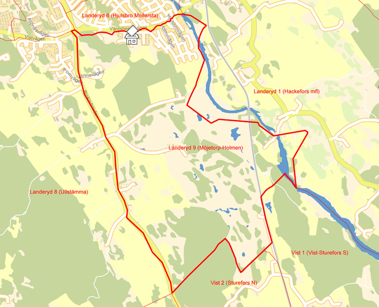 Karta över Landeryd 9 (Möjetorp-Holmen)