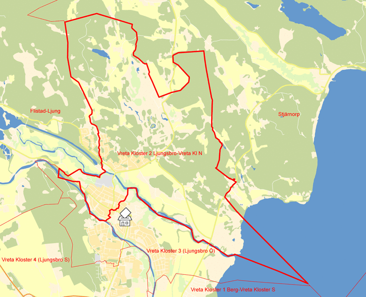 Karta över Vreta Kloster 2 Ljungsbro-Vreta Kl N