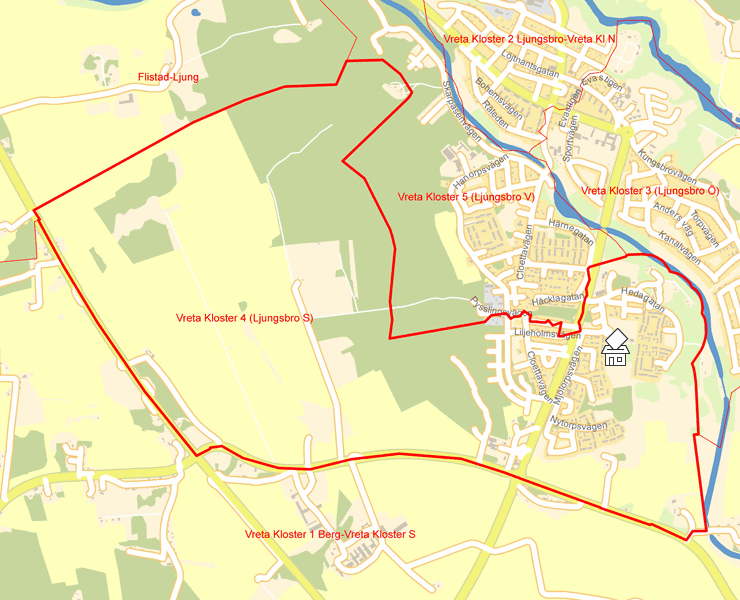 Karta över Vreta Kloster 4 (Ljungsbro S)