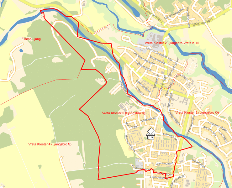 Karta över Vreta Kloster 5 (Ljungsbro V)