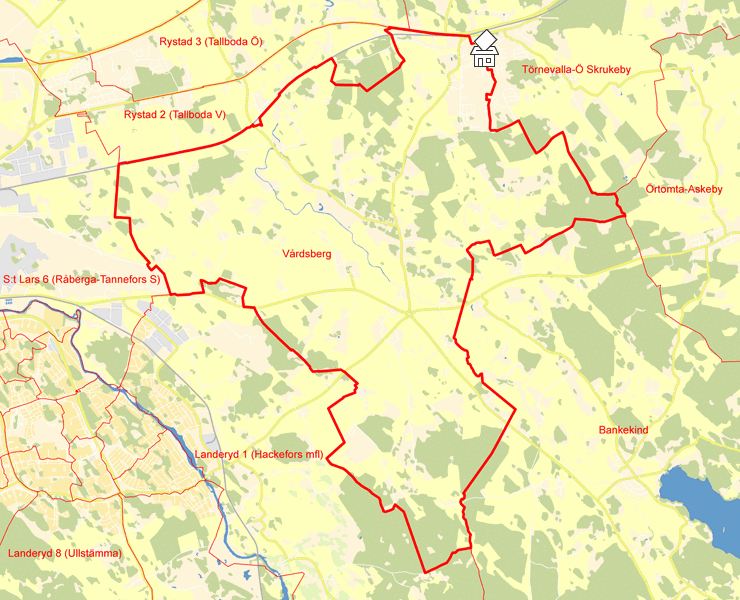 Karta över Vårdsberg