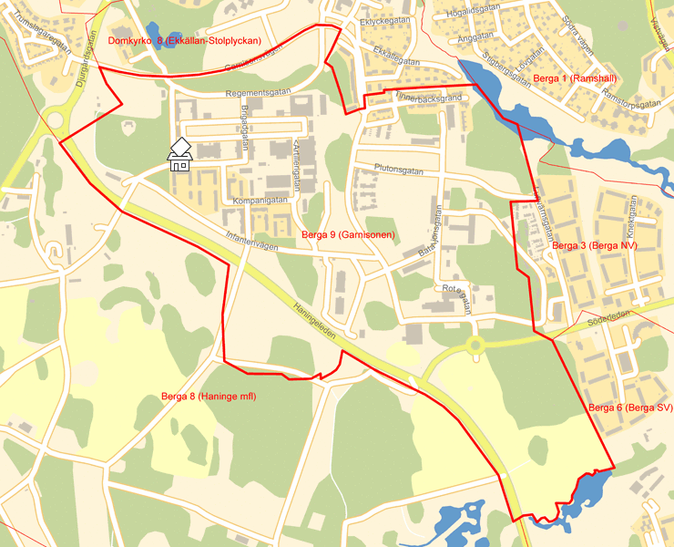 Karta över Berga 9 (Garnisonen)