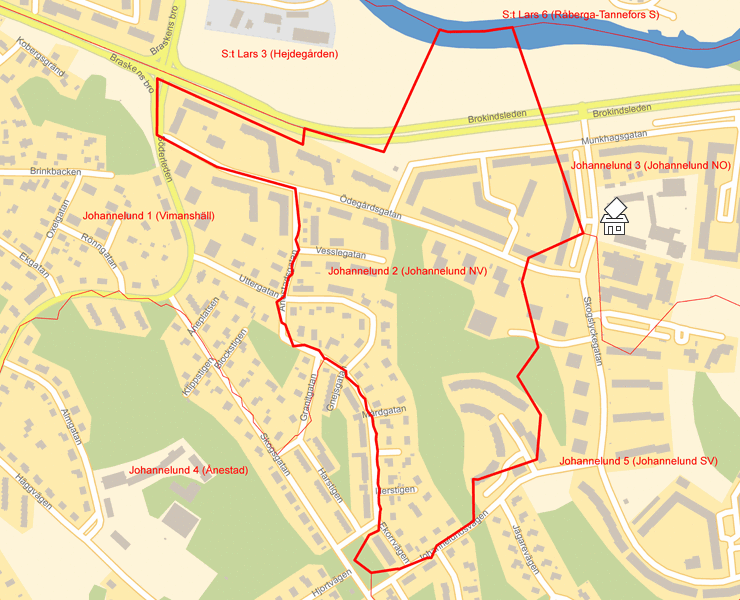 Karta över Johannelund 2 (Johannelund NV)