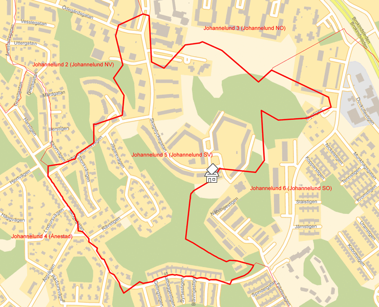 Karta över Johannelund 5 (Johannelund SV)