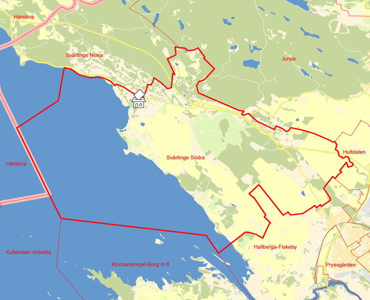 Karta över Svärtinge Södra