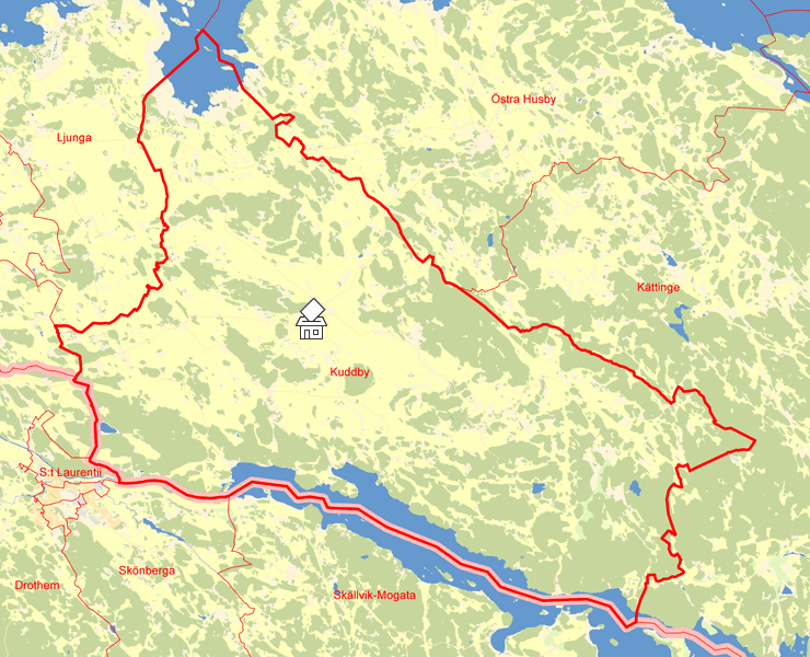 Karta över Kuddby