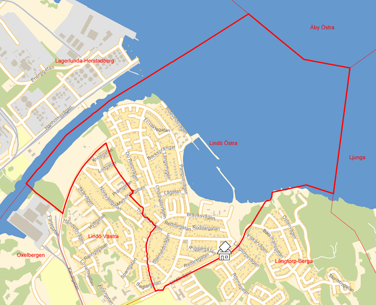 Karta över Lindö Östra