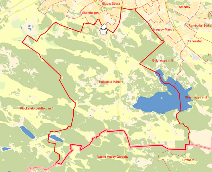 Karta över Kättsätter-Kårtorp