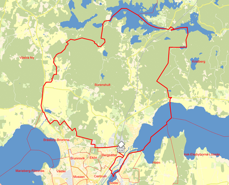 Karta över Borenshult