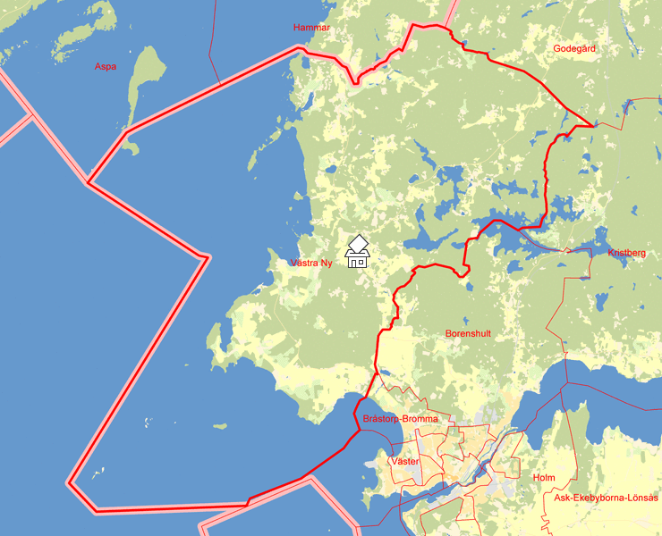 Karta över Västra Ny