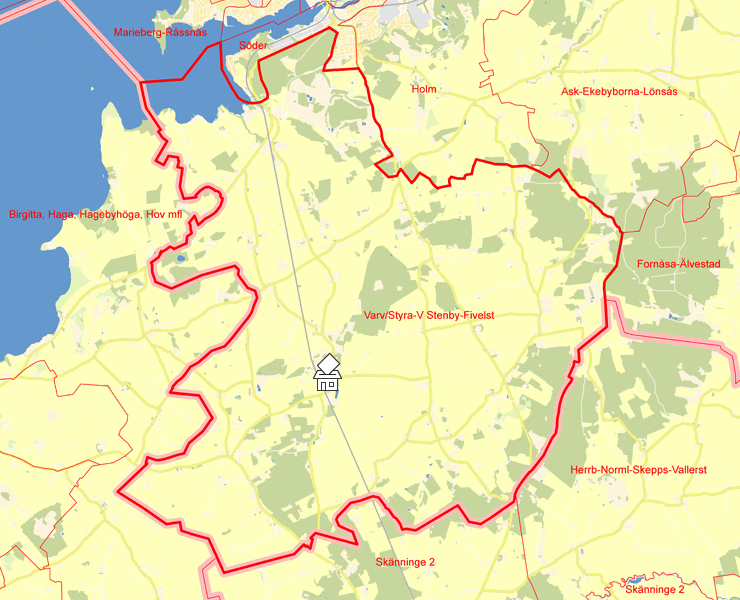 Karta över Varv/Styra-V Stenby-Fivelst