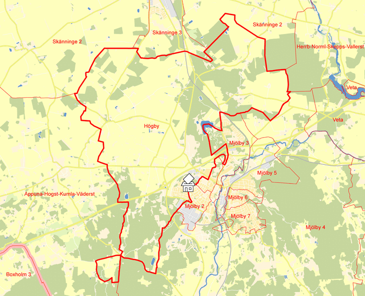 Karta över Högby