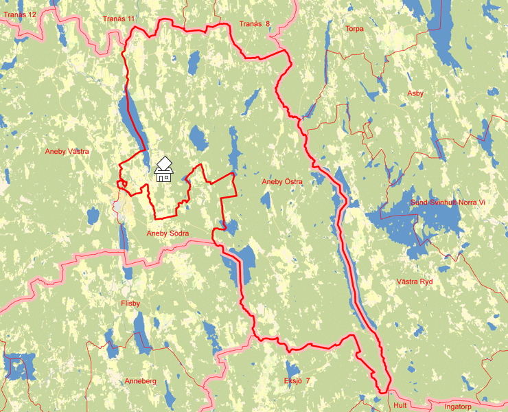 Karta över Aneby Östra