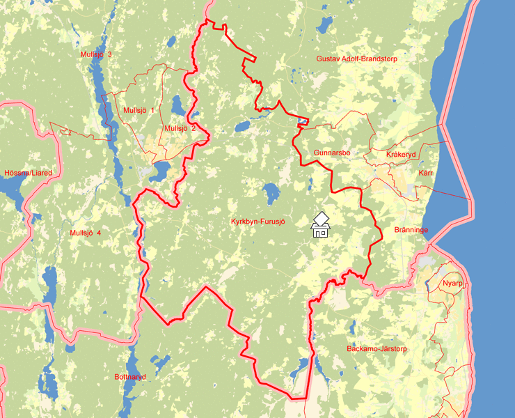 Karta över Kyrkbyn-Furusjö