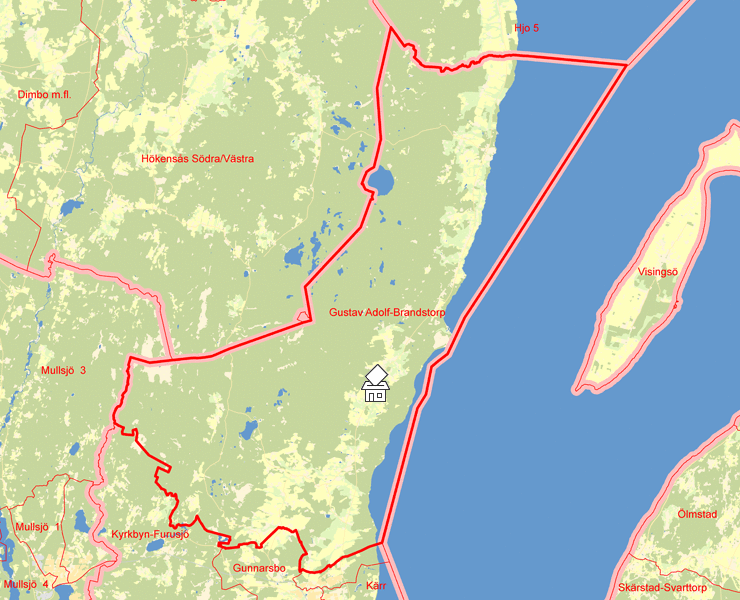 Karta över Gustav Adolf-Brandstorp
