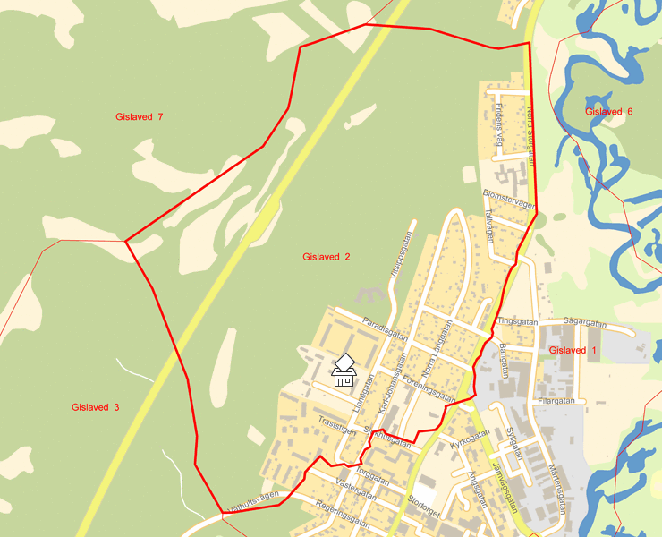 Karta över Gislaved  2