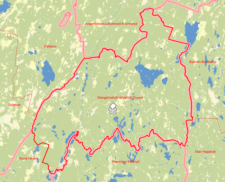 Karta över Stengårdshult-Valdshult-Öreryd
