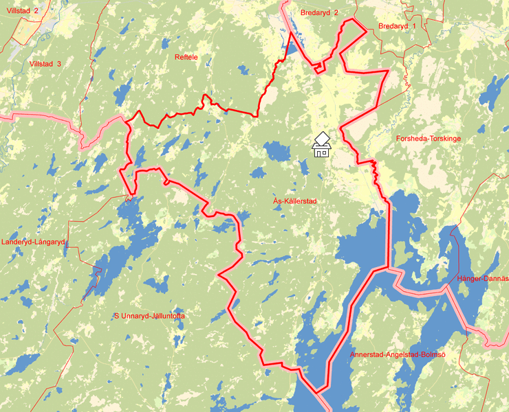 Karta över Ås-Kållerstad