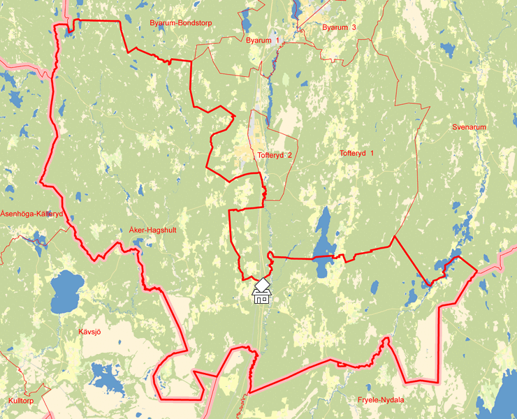Karta över Åker-Hagshult