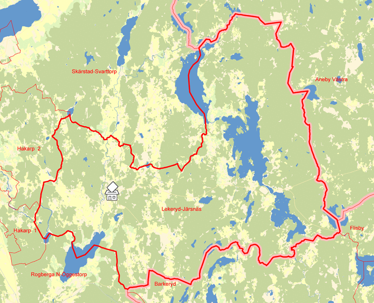 Karta över Lekeryd-Järsnäs