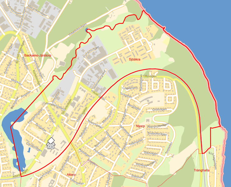 Karta över Sjöåkra
