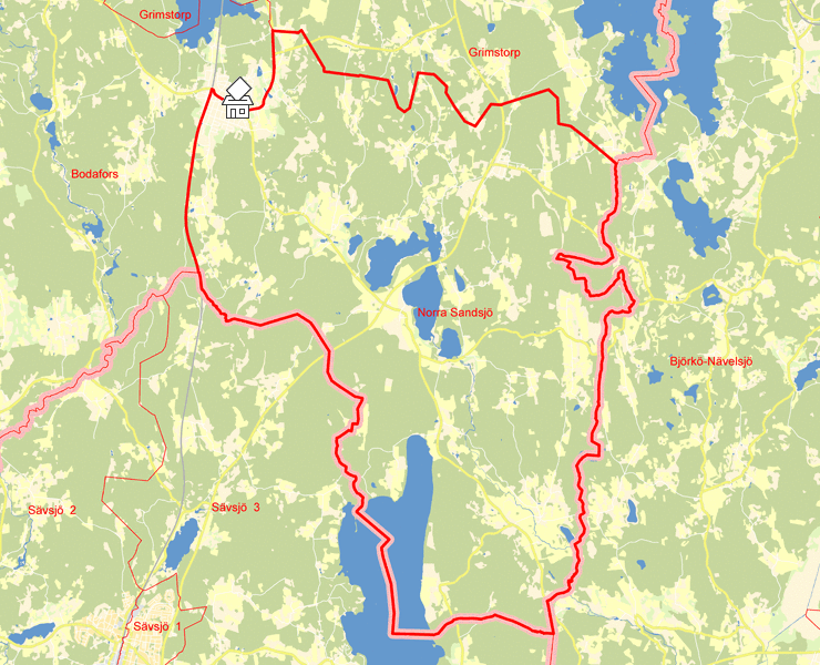 Karta över Norra Sandsjö