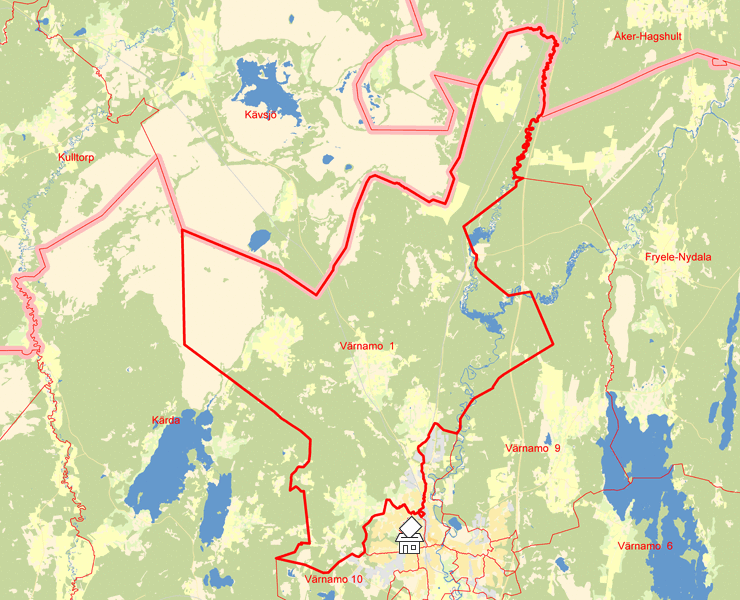 Karta över Värnamo  1