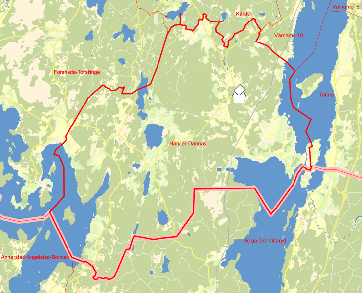 Karta över Hånger-Dannäs