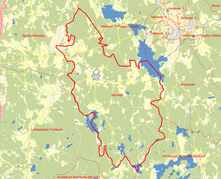 Karta över Myresjö