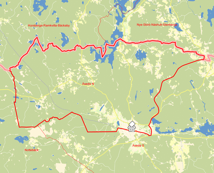 Karta över Åseda N