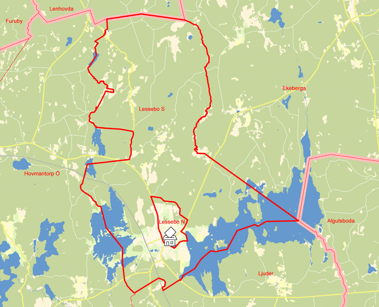Karta över Lessebo S