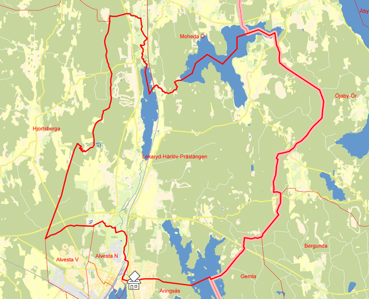 Karta över Lekaryd-Härlöv-Prästängen
