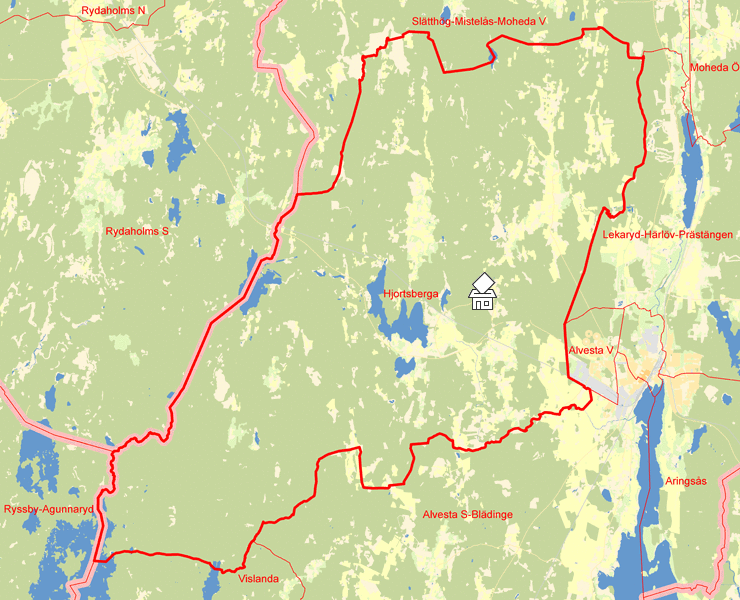 Karta över Hjortsberga