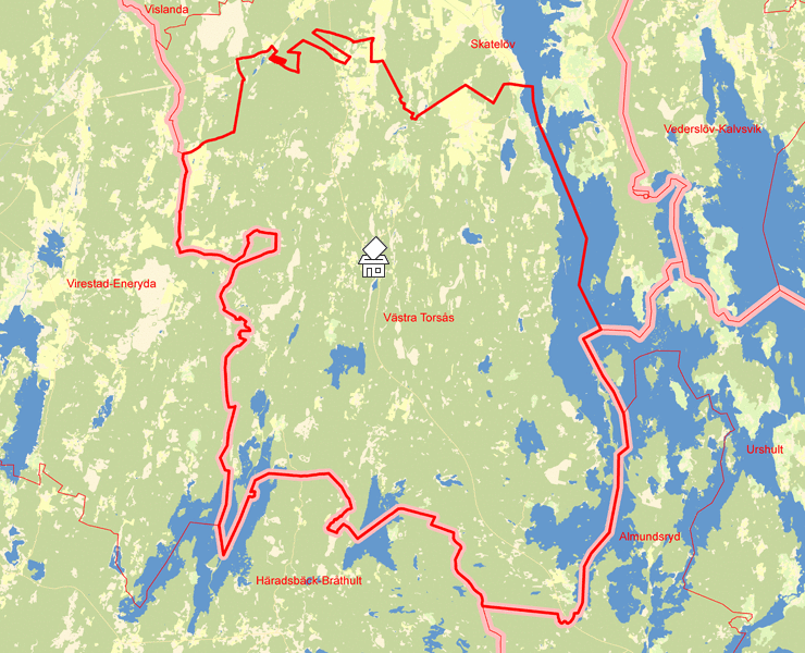 Karta över Västra Torsås
