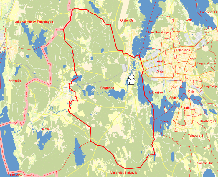 Karta över Bergunda