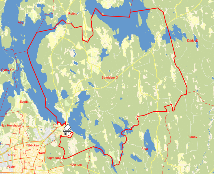 Karta över Sandsbro Ö