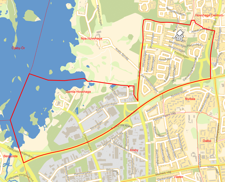 Karta över Gamla Hovshaga