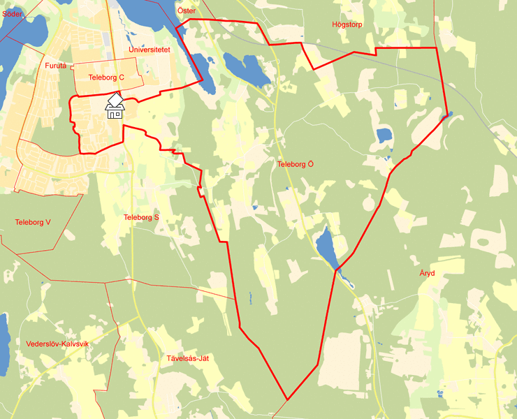 Karta över Teleborg Ö
