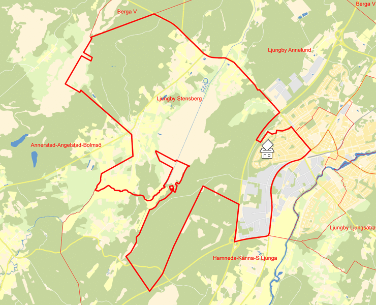 Karta över Ljungby Stensberg