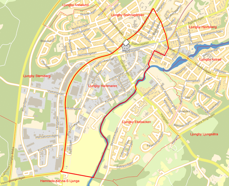 Karta över Ljungby Hammaren