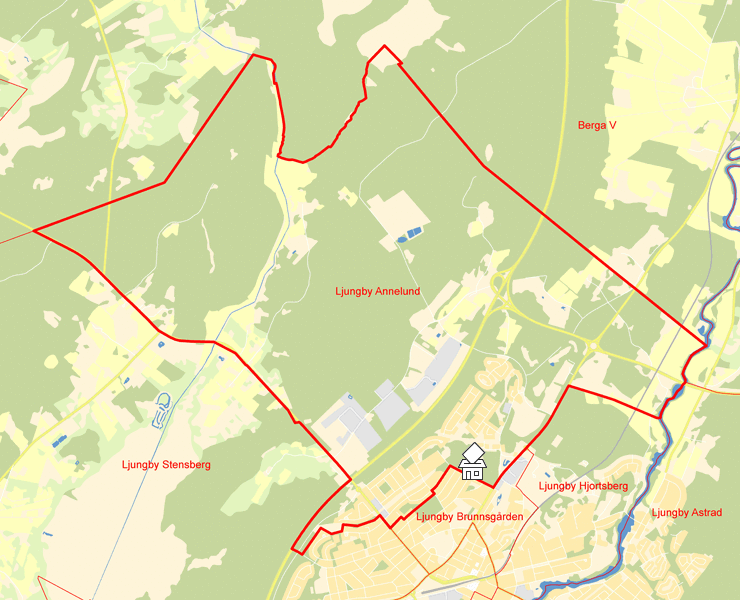 Karta över Ljungby Annelund