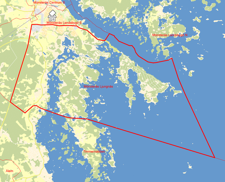 Karta över Mönsterås Ljungnäs