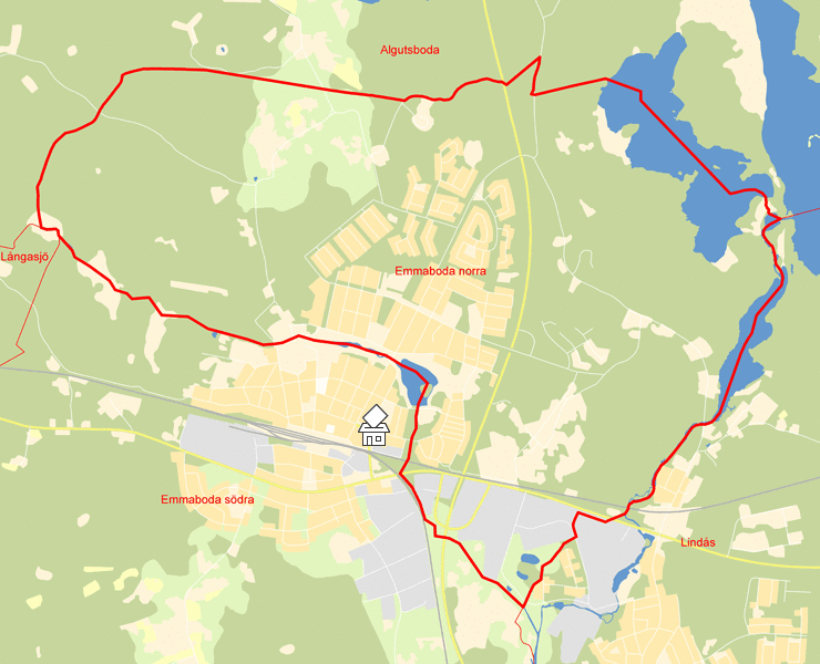Karta över Emmaboda norra