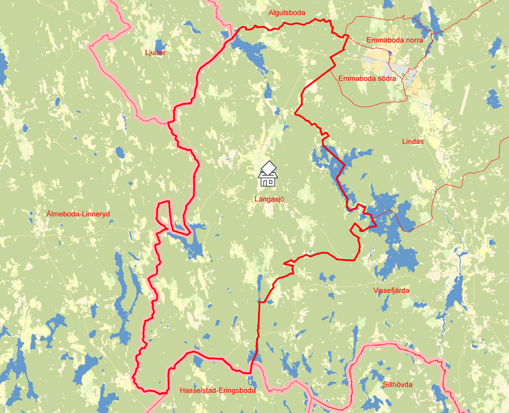 Karta över Långasjö