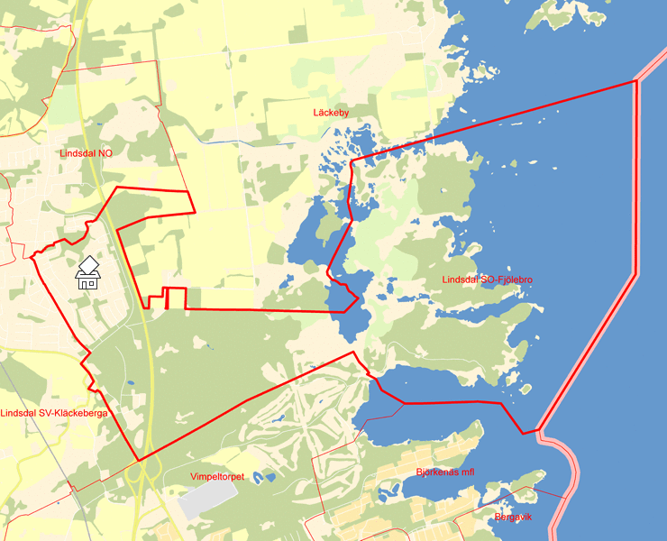 Karta över Lindsdal SO-Fjölebro