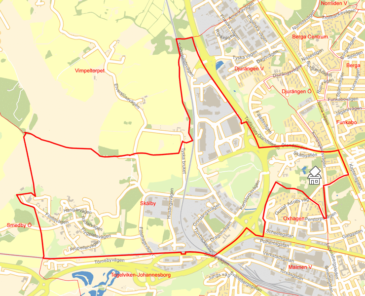 Karta över Skälby