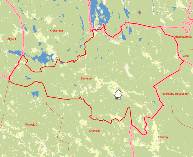 Karta över Bäckebo